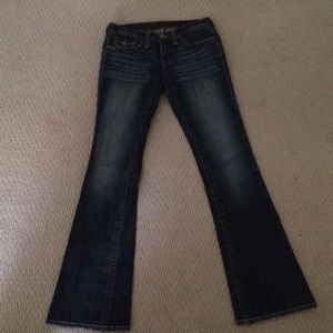 ❌SOLD❌Plastic Blue Vintage Low- Rise Flare Jeans